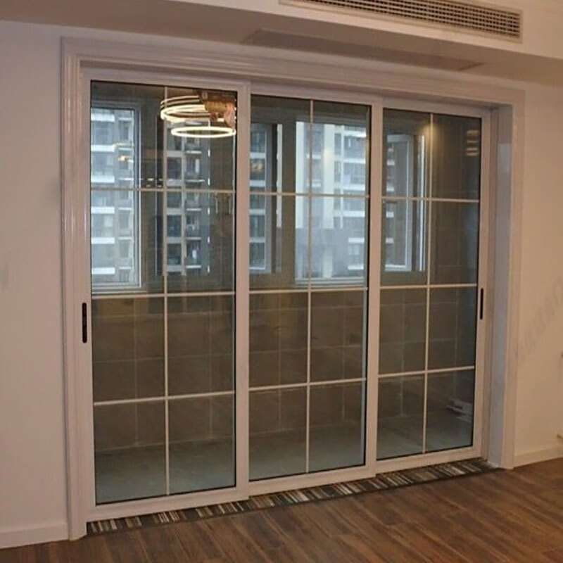 igiftfire厨房移门钛合金玻璃门钛铝合金推拉门客厅三推门三联动三