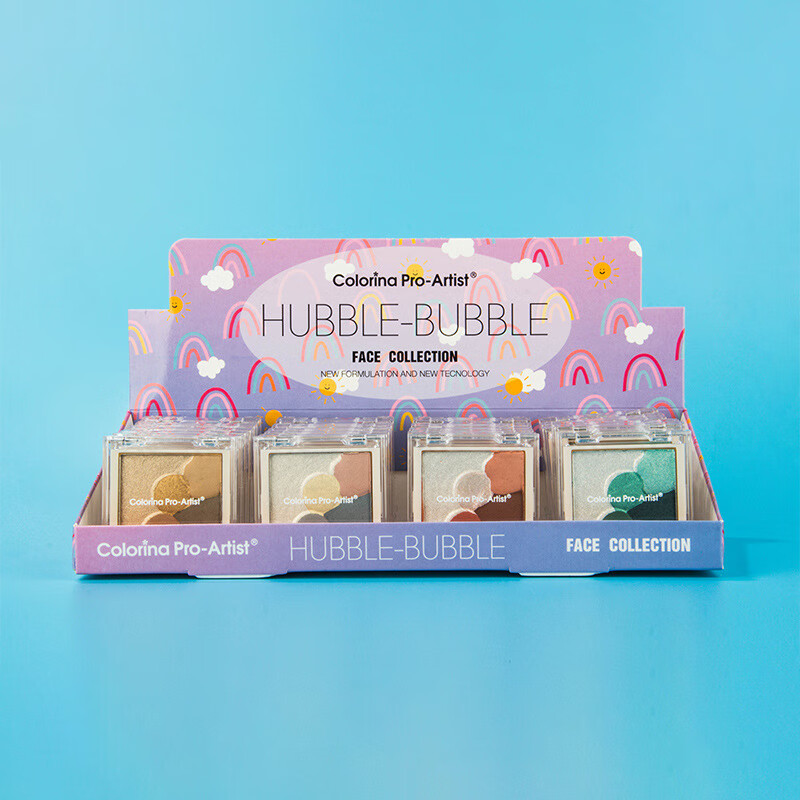 Colorina Pro-Artist彩妆 四组色浮雕眼影盒哑光珠光细闪眼影盘套装批发 PCF109色彩韵律多色粉 5.3g