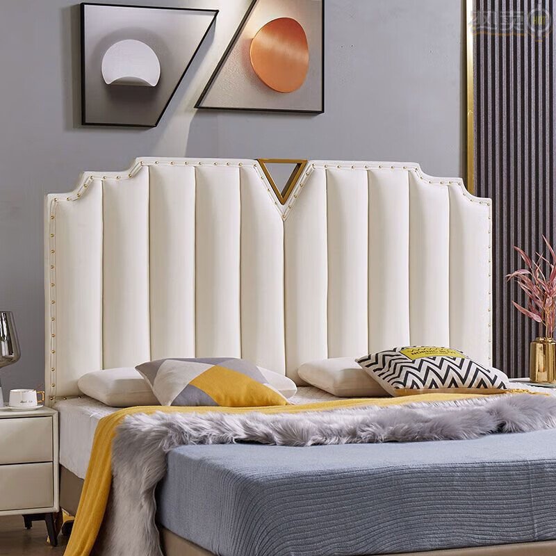 美式烤漆皮艺床头床头板软包靠背2022新 皮艺 - jd 整体 白色 1200mm*