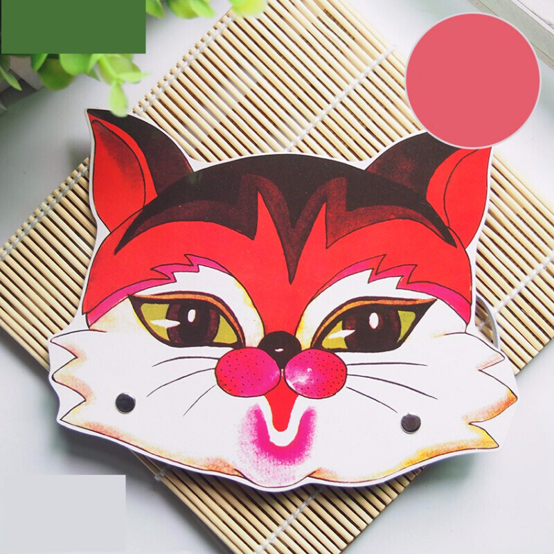 园教学用品儿童游戏面具舞台表演道具角色扮演动物头饰小白猫 老猫