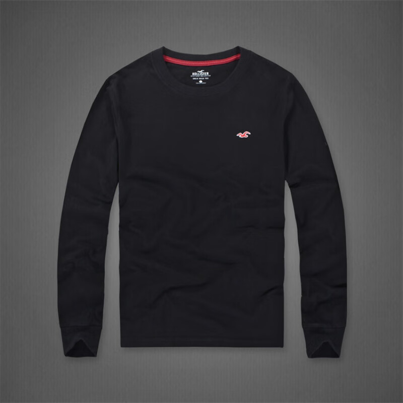 hollister长袖t恤男春秋冬款海鸥圆领纯棉男装休闲运动打底衫美国品牌