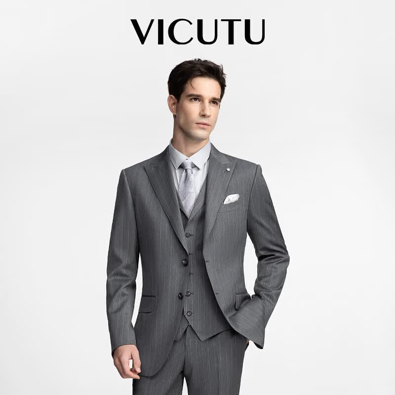 威可多(VICUTU)西服外套西装上衣男VBS88112398 灰色条纹 185/108C 属于什么档次?