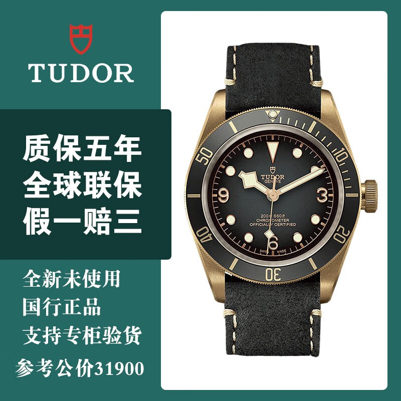 【二手99新】未使用帝舵tudor 碧湾系列 自动机械 男士手表 磨砂青铜