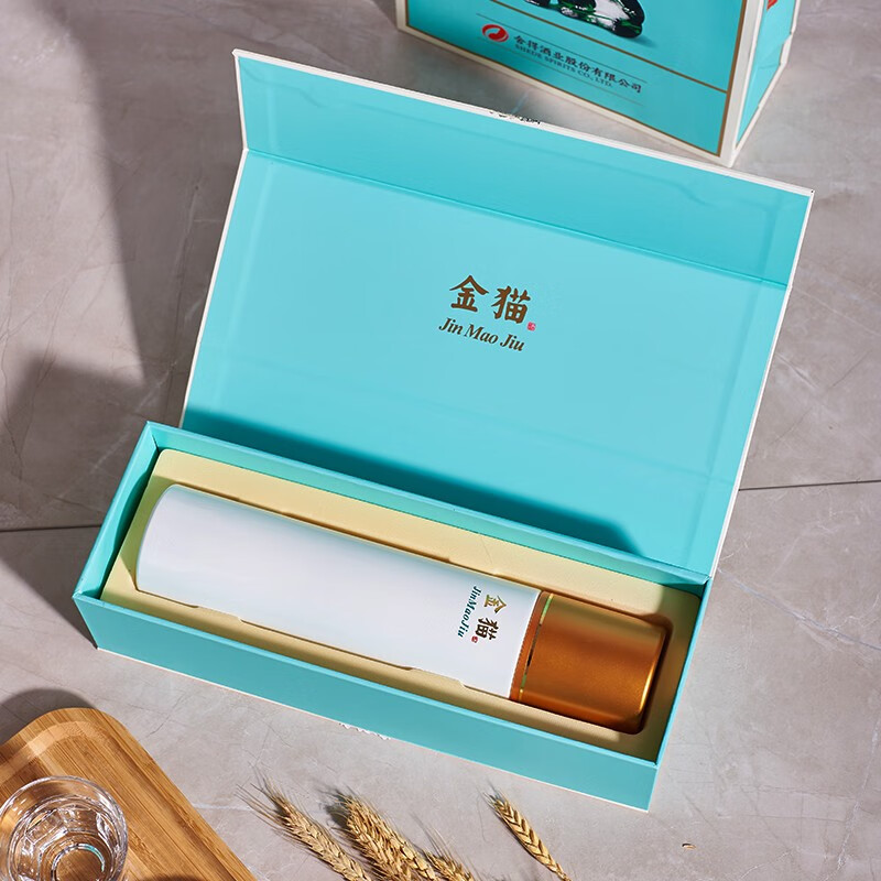 舍得酒业52度舍得金猫礼盒装浓香型高度白酒送礼 52度 500mL 2瓶 （送一个礼品袋）