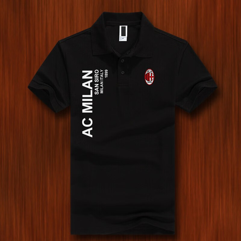 战纹夏季ac米兰milan男装翻领polo衫短袖新款足球ac米兰意甲队服运动