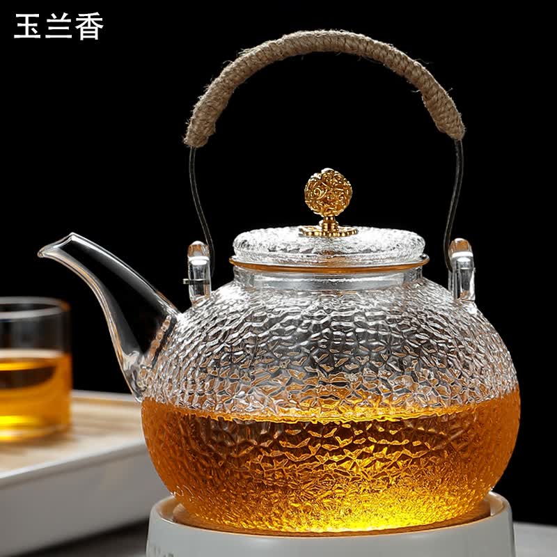 玉兰香 耐高温加厚玻璃煮茶壶电陶炉加热烧水壶家用茶具泡茶壶小型煮茶器套装 金色珠900ML(单壶)属于什么档次？