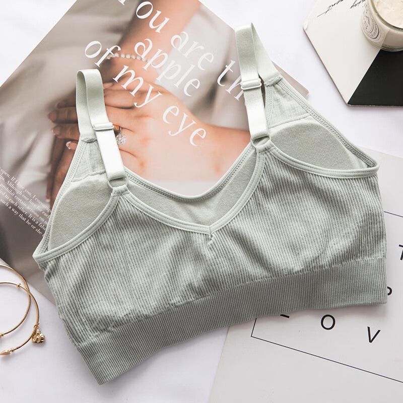 俞兆林2件内衣女小胸无钢圈胸罩学生少女运动背心式美背吊带文胸薄款 (1黑色+1卡其)-美背文胸 均码 (85-125斤)