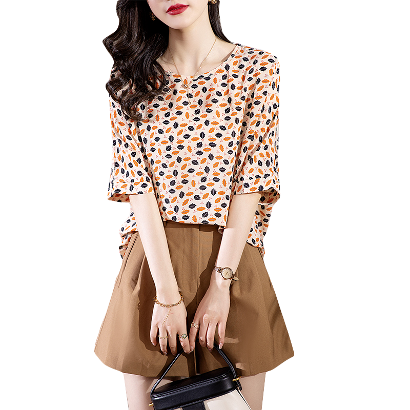 ɯ�ݶ��޴���Ůװ��װ��Ʒ��Ů���ڶ�����������С��ʱ��ӡ��ѩ����18014 ��ɫ 3XL����180-200�ﴩ��