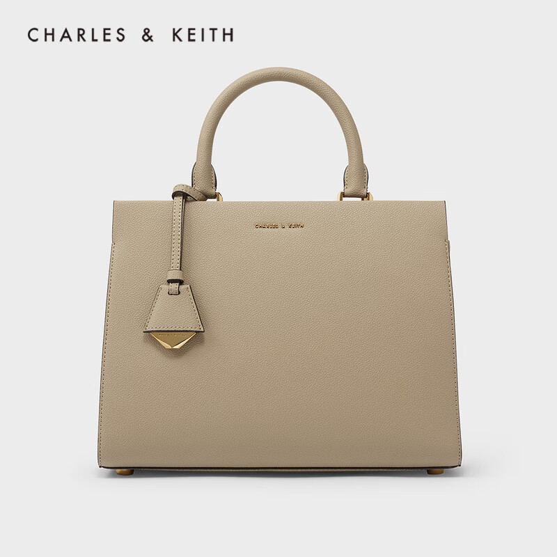 CHARLES&KEITH大容量通勤吊牌饰托特包手提包送妈妈包单肩包女CK2-50160095-2 Sand沙色 L怎么样,好用不?