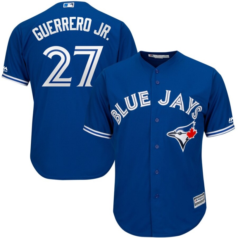 toronto blue jays多伦多蓝鸟球衣27号guerrero jr.棒球队服 蓝色 l