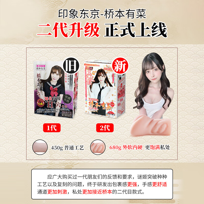 谜姬飞机杯倒模男生专用男人性用自慰器斐济圣杯成人用品阴道情趣玩具 桥本有菜二代体验款真人1:1生理还原双通道倒膜名器