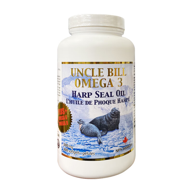 加拿大直邮 bill 标叔康加美北极海豹油 500mg 500粒  500粒