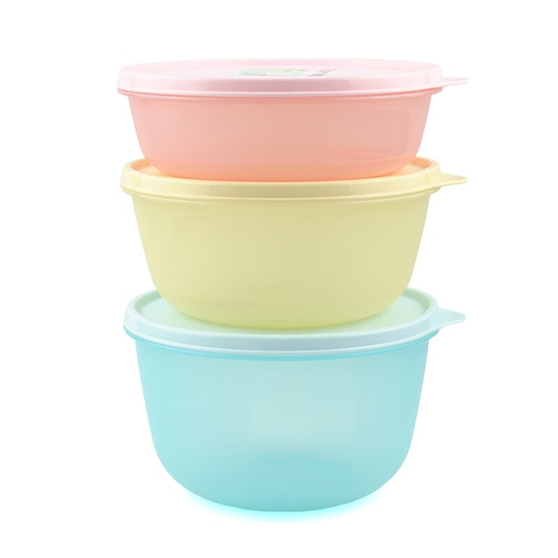 特百惠（Tupperware）保鲜圆碗三件套冰箱冷藏保鲜盒 干货零食储藏收纳盒 水果保鲜圆碗 保鲜圆碗3件套