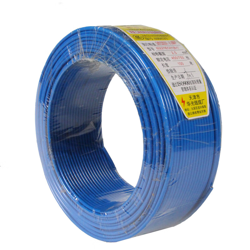 敏达(minda) BV6平方 电线电缆 国标单芯塑铜线 硬线 空调厨房家装电源照明线 蓝色100米/盘