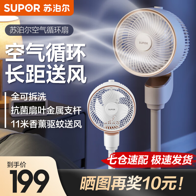 苏泊尔（SUPOR）空气循环扇电风扇家用落地扇风扇立式节能安静低噪卧室宿舍台式大风量摇头电扇 白色使用感如何?