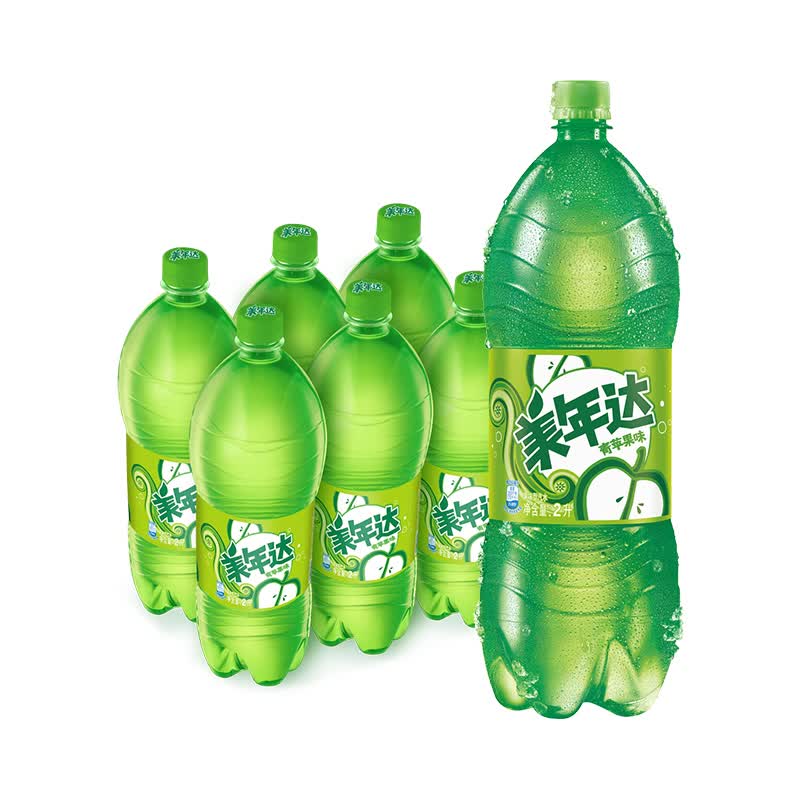百事可乐美年达 Mirinda青苹果味汽水2L*6瓶整箱装新老包装随机发货属于什么档次？