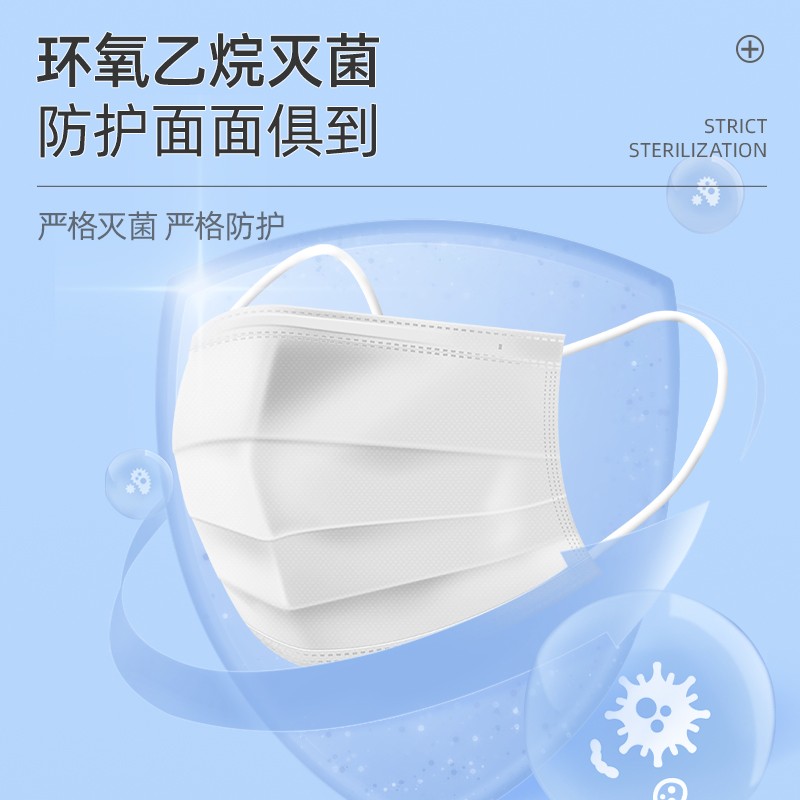 维德（WELLDAY）一次性医用外科口罩独立包装三层防护灭菌级防病毒细菌粉尘雾霾 医用外科口罩50只【50只/盒】白色