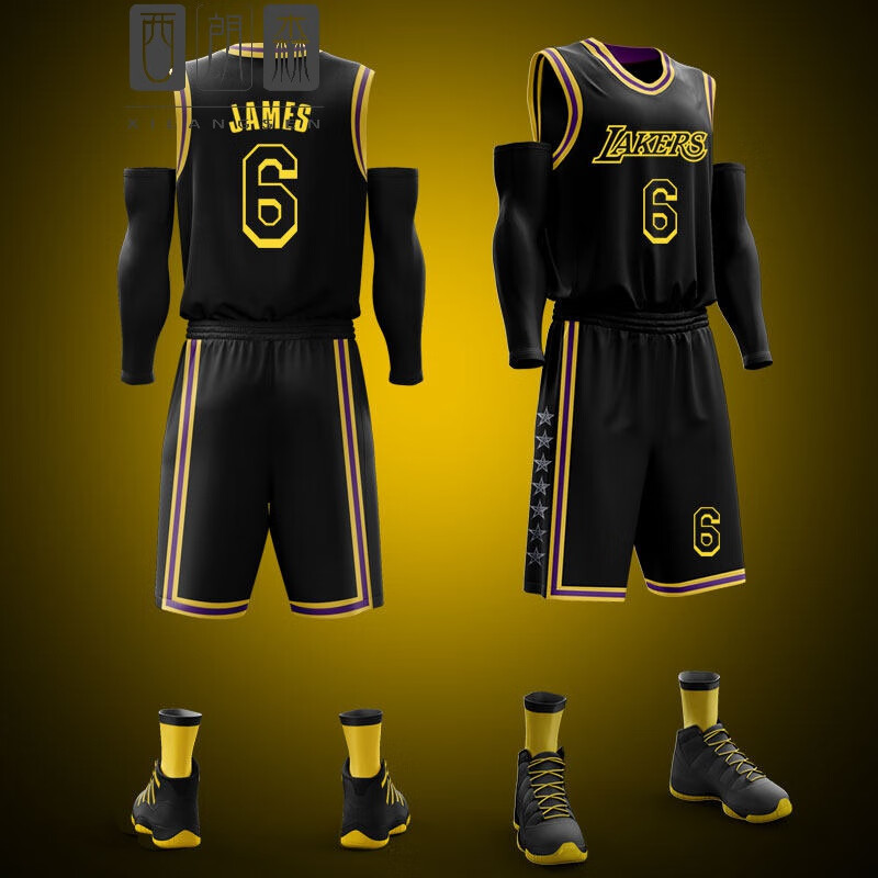 明星nba勇士队黑金湖人詹姆斯6号球衣城市版24号曼巴篮球服套装男队服