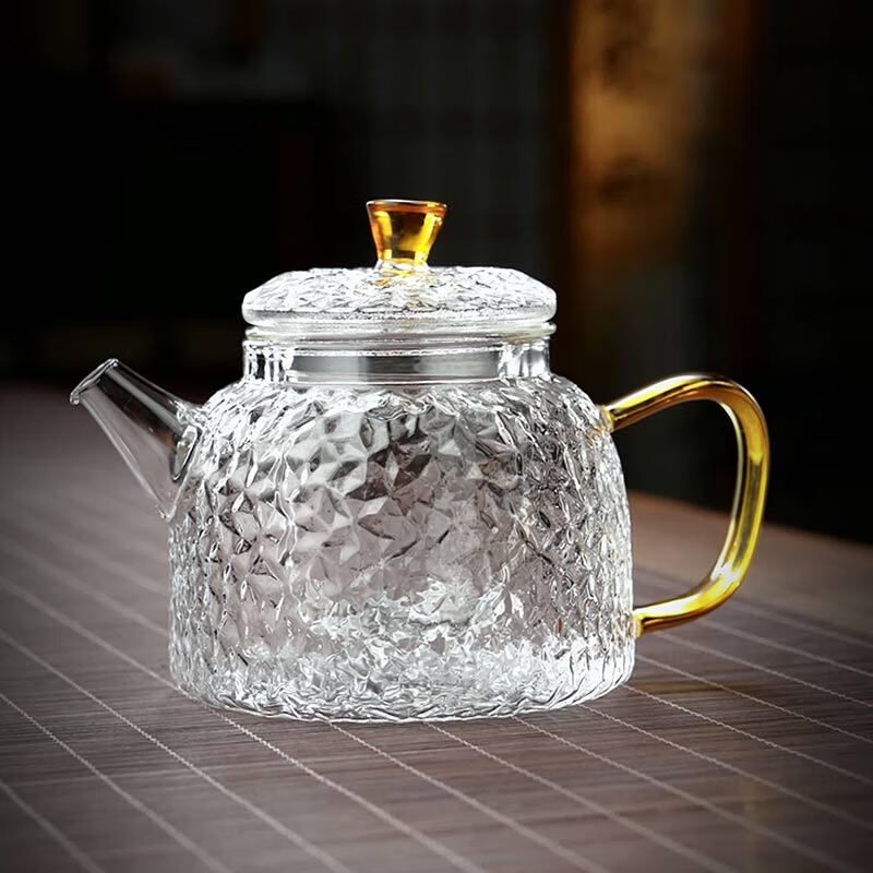 全度(quandu)全玻璃茶壶耐高温加厚单壶家用小茶水分离过滤茶器泡红茶
