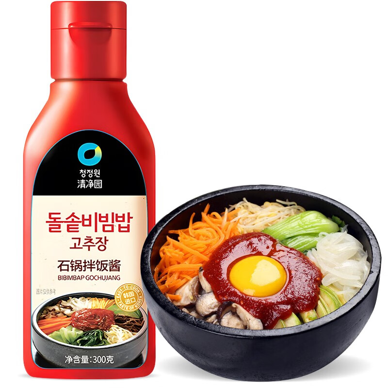 清净园韩国进口 石锅拌饭酱300g 辣椒酱下饭酱炒年糕酱烤肉蘸料 单瓶