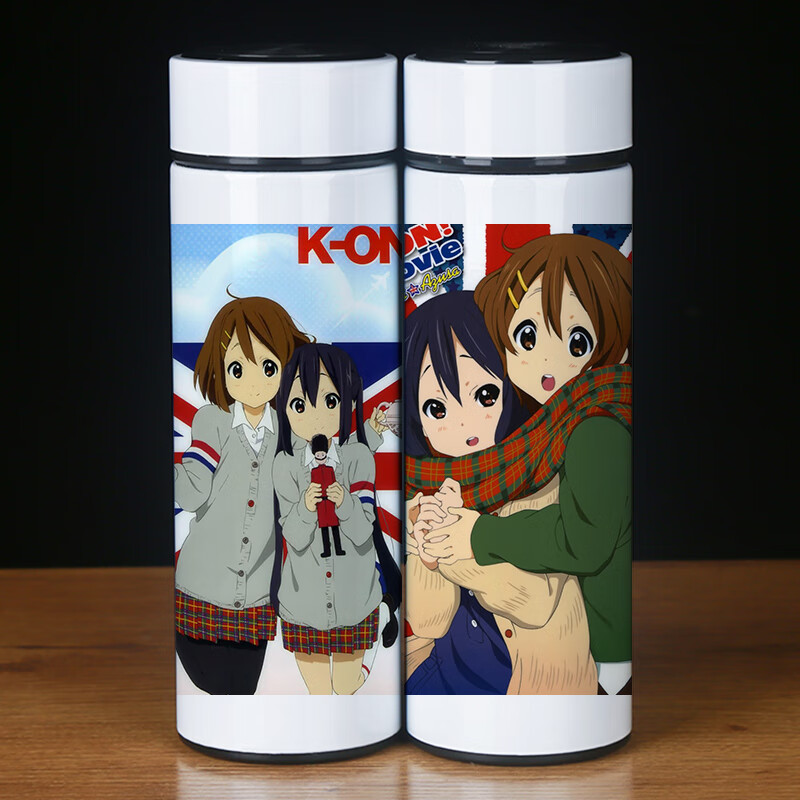 精品轻音少女保温杯动漫水杯平泽唯秋山澪二次元智能数显杯304内 