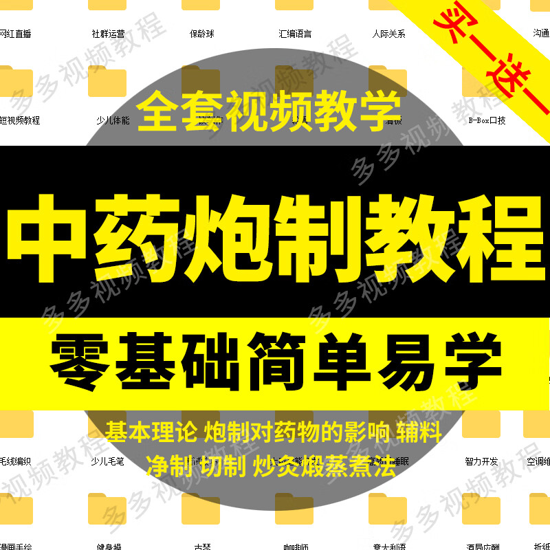 视频教学习炼制技法工艺原理过程全套教程基础培训课件 中药炮制教程
