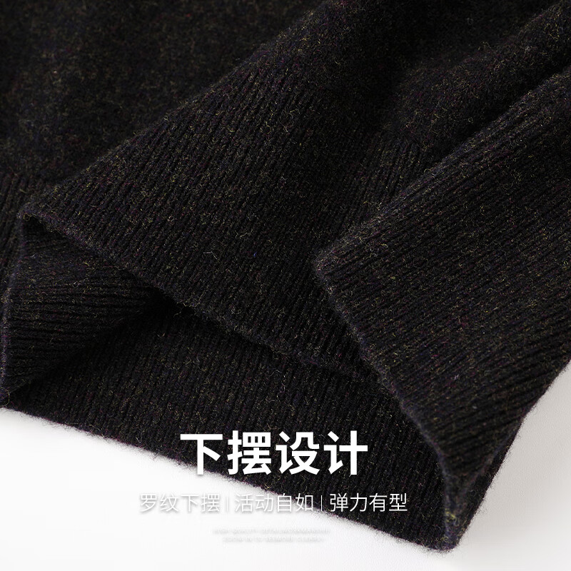 杉杉(SHANSHAN)纯羊毛衫100%毛衣圆领针织衫百搭打底保暖衣服商务休闲男士上衣Q SS30435米驼色 180