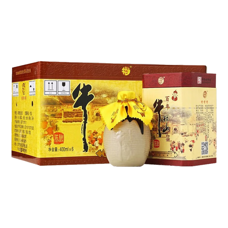 牛欄山二鍋頭百年陳釀 三牛 濃香型白酒 52度400ml*6瓶整箱裝