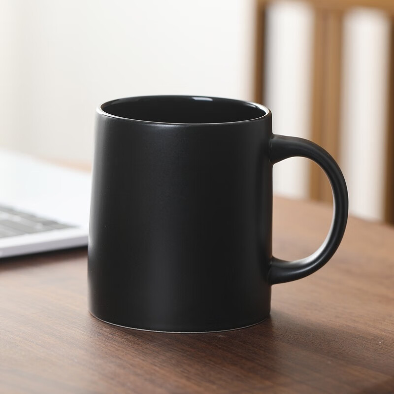 陶瓷马克杯咖啡杯夏天凉水杯(黑色)