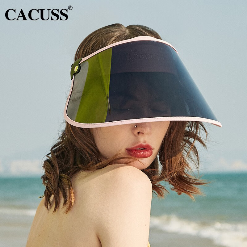 CACUSS遮阳帽子女春夏户外骑行大檐偏光帽防紫外线空顶帽太阳帽C0274 粉色