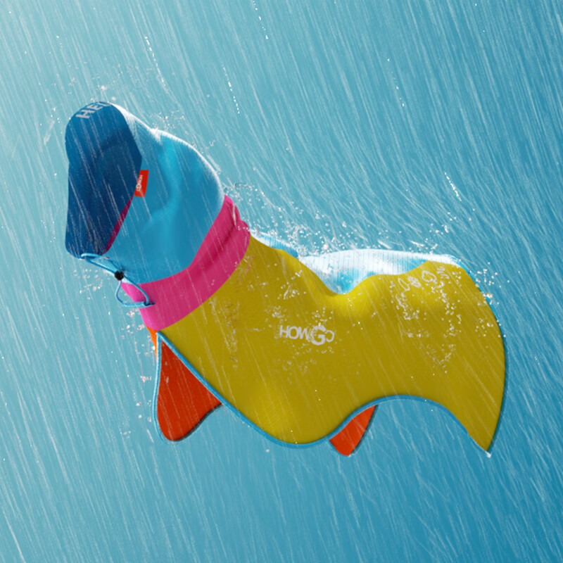 好狗寵物Howgo 狗狗雨衣服裝防水小型中大型犬雨披全包寵物用品金毛 多巴胺速穿雨披 M-背長48cm