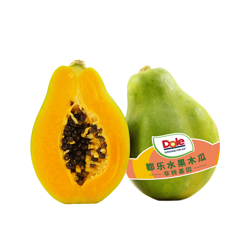 都乐Dole 菲律宾进口木瓜 非转基因木瓜 新鲜水果 2粒装 单果350g 中果