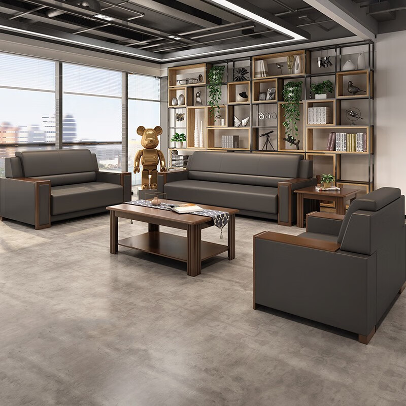 米粤家具(my) 米粤会客区洽谈沙发贵宾接待室沙发茶几组合套装办公