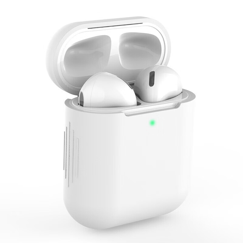 朴驰蓝牙无线耳机保护软套液态硅胶套适用于苹果1/2代耳机保护软套纯白软性一体套 【Airpods 1/2】通用耳机套【白色】