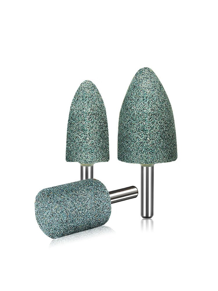 哩嗹啰嗹砂轮磨头绿碳化硅6mm柄打磨合金钢陶瓷石材抛光电磨头手电钻