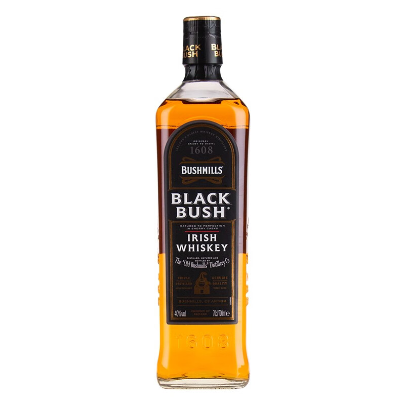 布什米尔尔斯Bushmills单一麦芽苏格兰威士忌 奥妙威士忌 百世醇爱尔兰原装进口 Black Bush黑奥妙威士忌