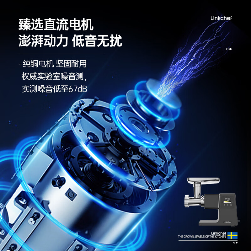 Linkchef绞肉机家用灌肠机小型料理搅拌机电动多功能碎肉机搅肉机商用绞馅机绞肉料理机多功能电动绞肉机 不锈钢【升级款】