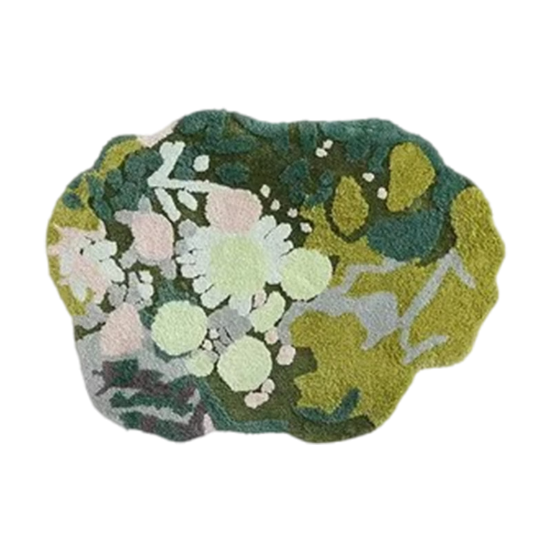 陌希苔蘚森林地毯客廳多巴胺萌趣兒童房臥室綠色異形地毯115CM×150CM