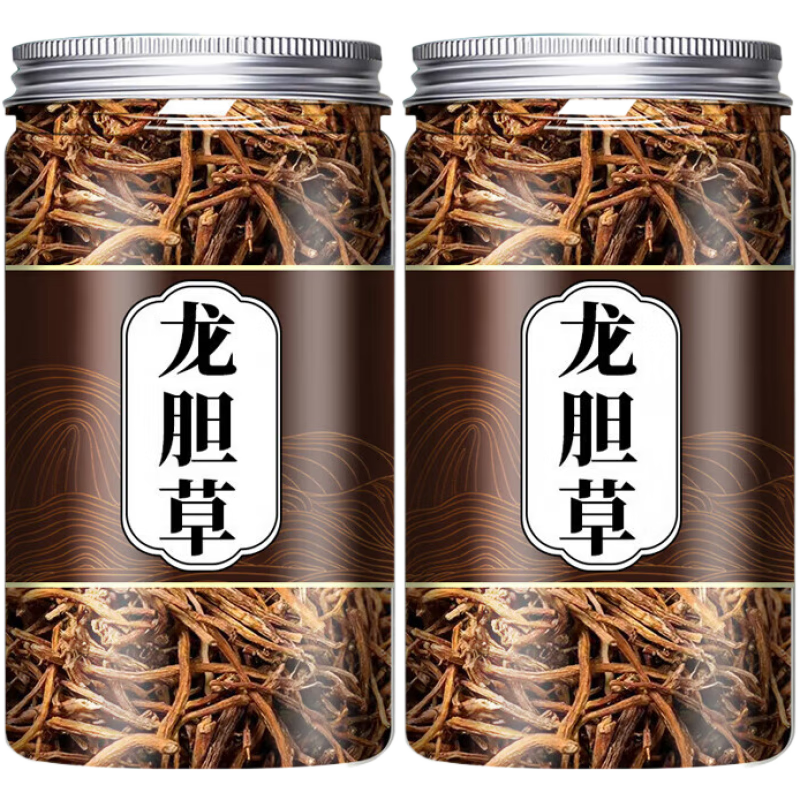 北京同仁堂龙胆草泡茶新鲜干货250g罐装配黄芩栀子泡水喝 [精选]龙胆草100g