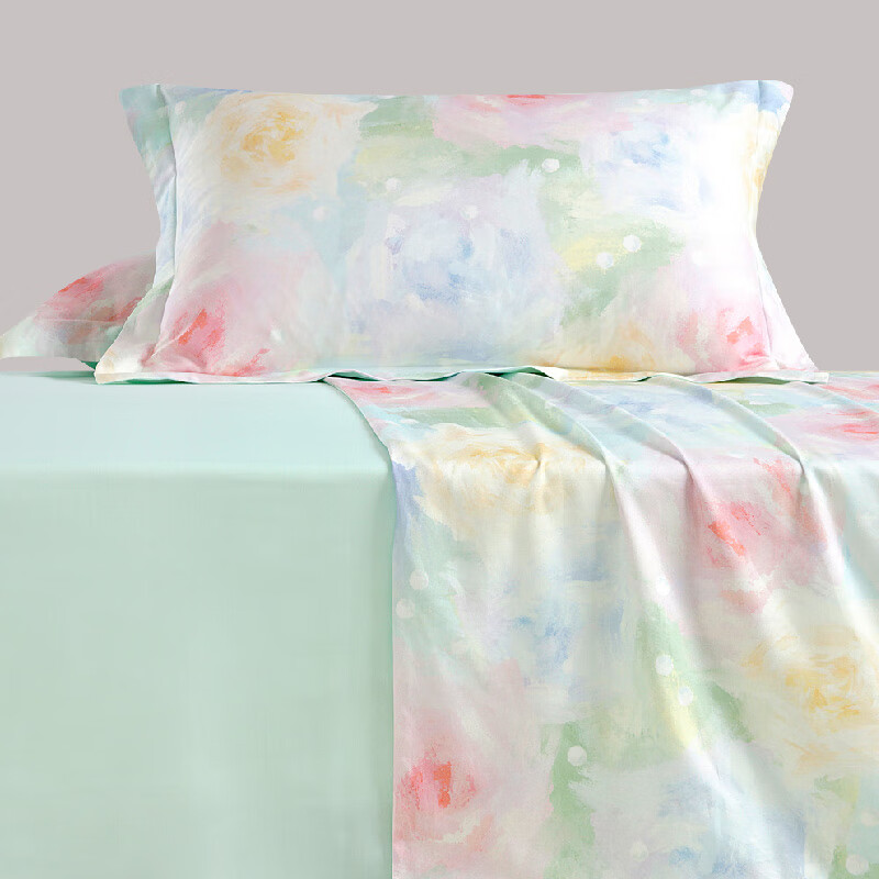 VTX家纺床上四件套全棉印花四件套床品套件贡缎亲肤柔软床单枕套套件 1.2米三件套 床盖款 （被套152*210cm）