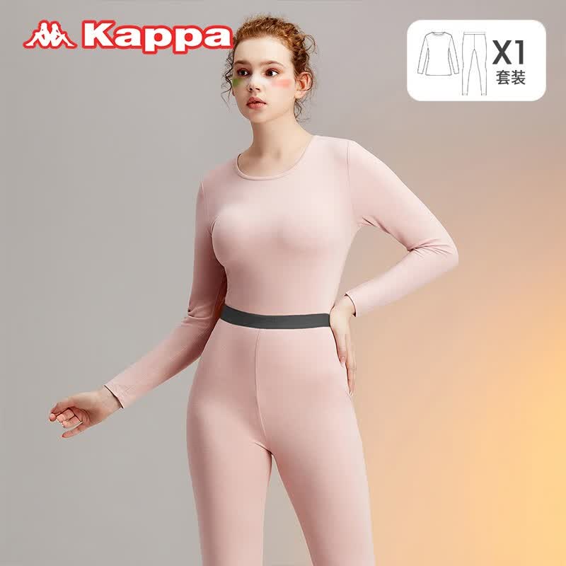 KAPPA【舒适裸感棉】卡帕保暖内衣女士睡衣大码圆领贴身保暖套装女 土坯玫瑰 M怎么样,好用不?