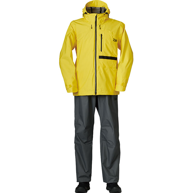 达亿瓦 21秋冬 雨衣套装 钓鱼衣服裤子户外垂钓连帽带拉链 藏青色/深