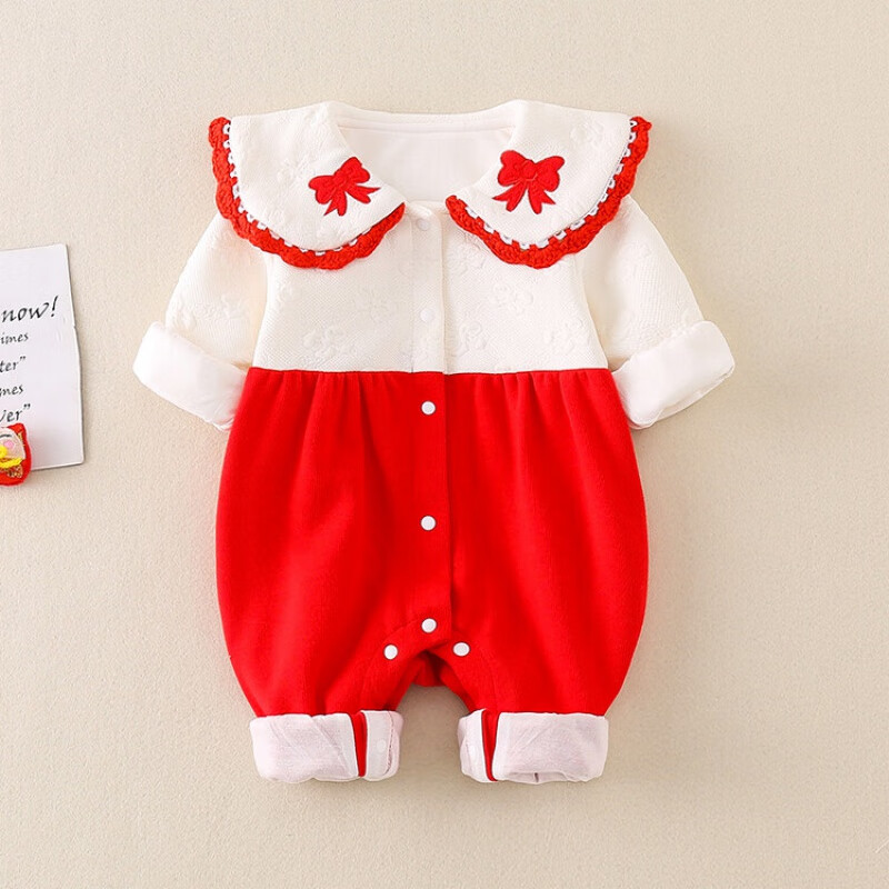 哈兜儿婴儿春装2024春秋款可爱连体衣女宝宝公主甜美外出爬服包屁衣服