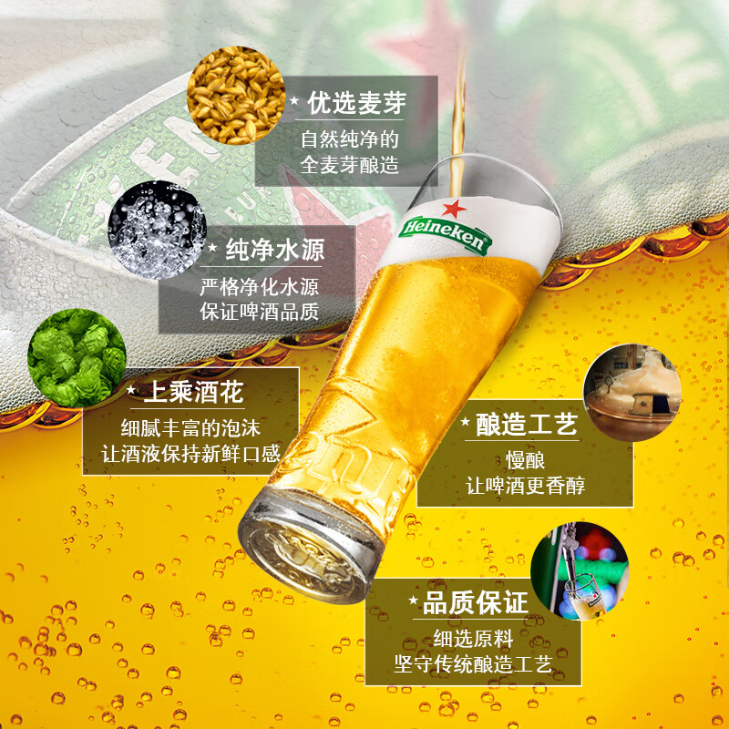 喜力经典150ml*24瓶整箱装 喜力啤酒Heineken