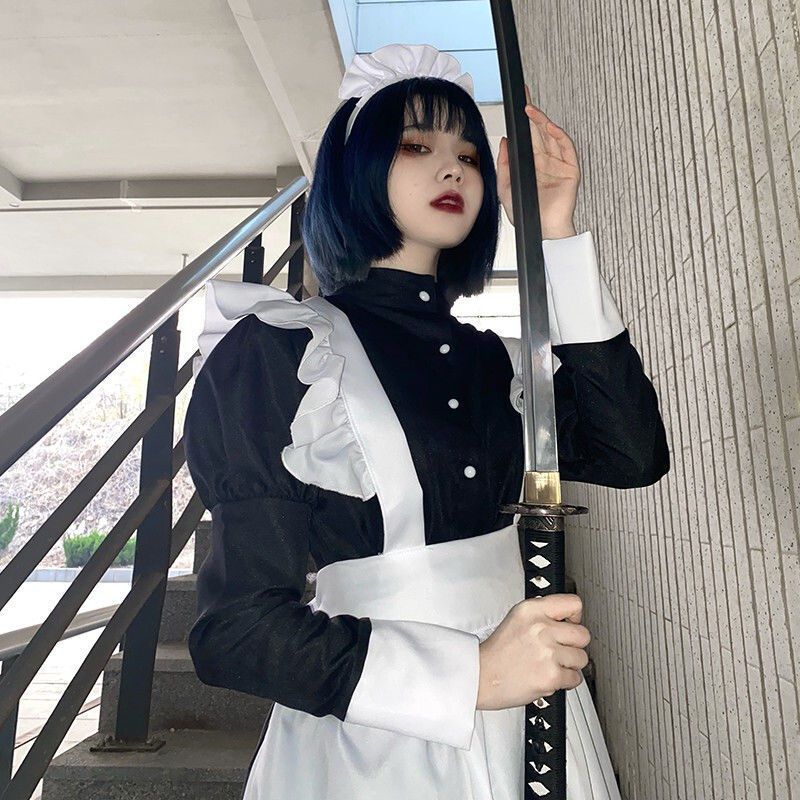 女仆装男穿cosplay可爱日系洛丽塔裙动漫女佣服萝莉黑色女装大佬 女款