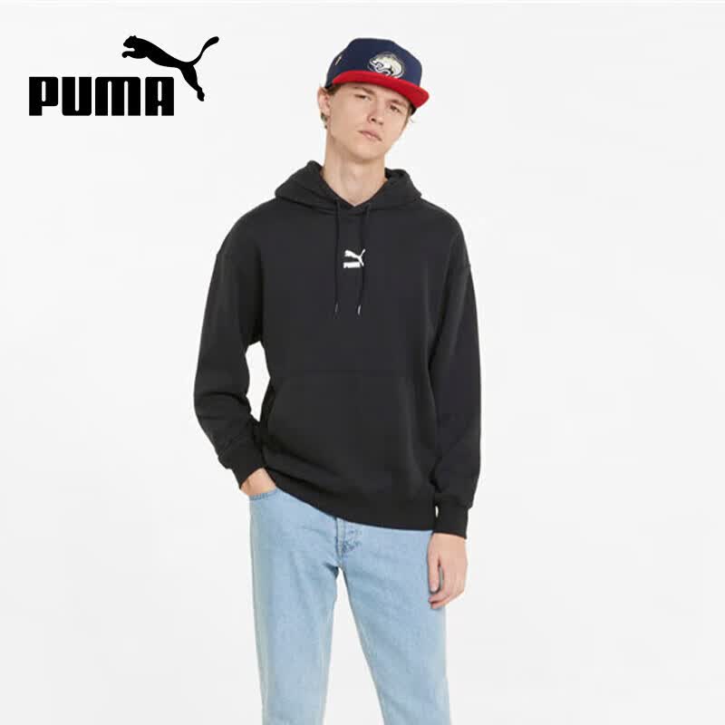 彪马（PUMA）男子简约连帽休闲运动套头卫衣535305-01 XL码