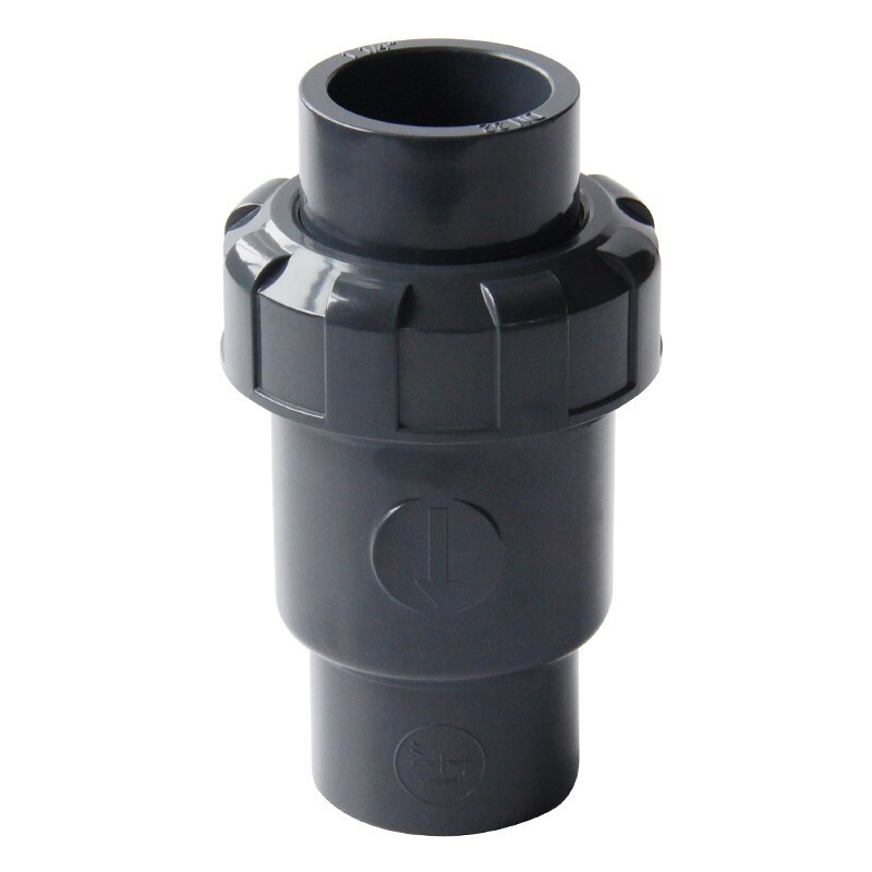 仁聚益27338 pvc止回阀upvc管止逆阀塑料单向阀球式翻板式止流阀 6m