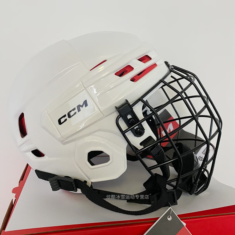 ccmtacks70头盔加拿大品牌ccm头盔头盔防撞击冰球头盔盔冰球护具 白色