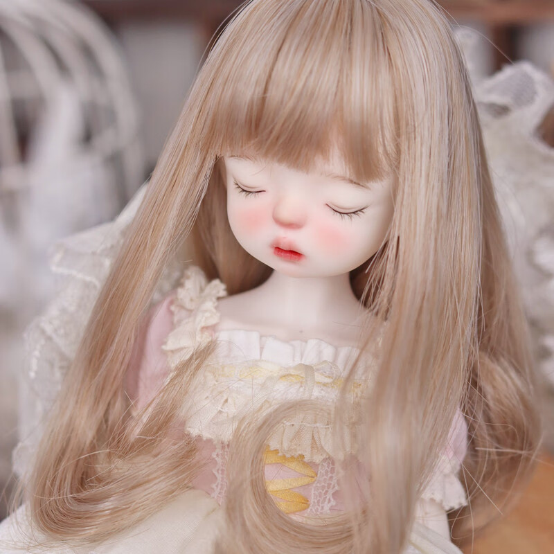 6分娃娃假发60cm叶罗丽假毛长卷发bjd芭比娃娃换装假发高温丝头发 6分