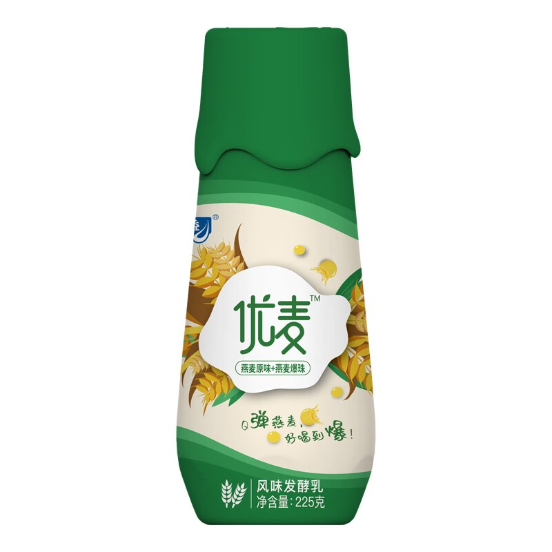 得益 优麦风味发酵乳酸奶 低温酸牛奶 果味益生菌爆珠添加 原味225g*6